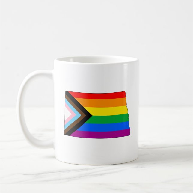 Caneca De Café Orgulho do Estado de Dakota do Norte LGBTQ Progres (Esquerda)