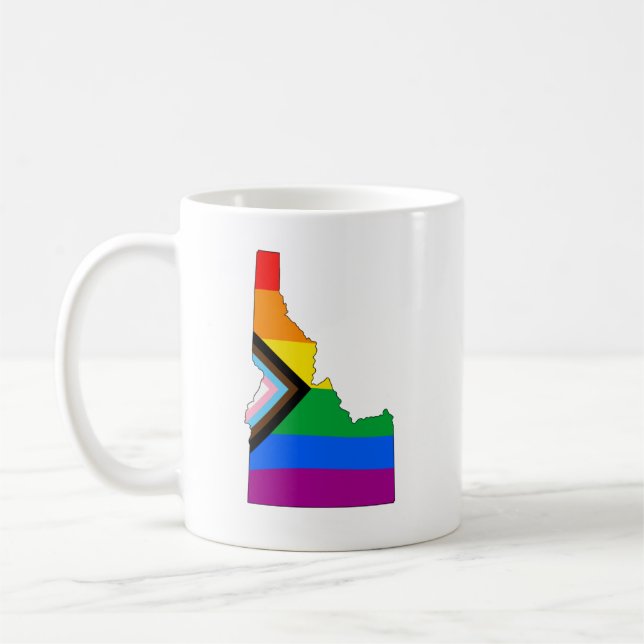 Caneca De Café Orgulho do Estado de Idaho LGBTQ Progress Pride (Esquerda)