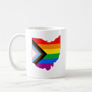 Caneca De Café Orgulho do Estado de Ohio Progresso LGBTQ Orgulho