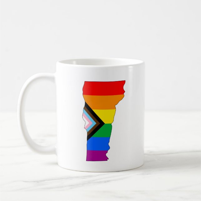 Caneca De Café Orgulho do Estado de Vermont LGBTQ Progress Pride (Esquerda)