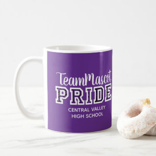 Caneca De Café Orgulho Escolar Roxo Nome Mascot Café Mug