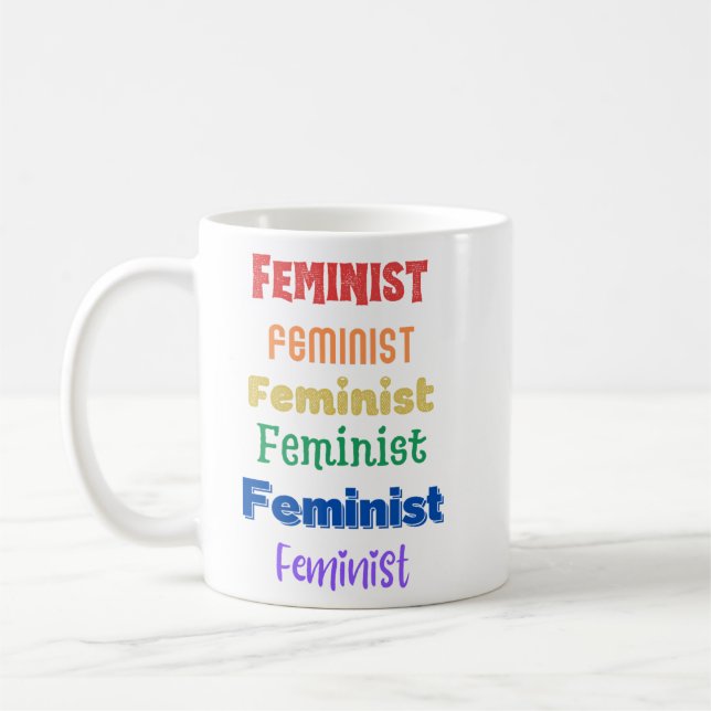 Caneca De Café orgulho feminista - fonte divertida - t-shirt (Esquerda)