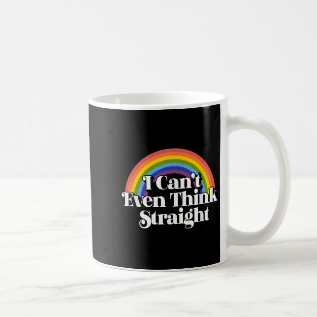 Caneca De Café Orgulho gay - Eu nem consigo pensar Hetero (Direita)