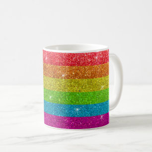 Caneca De Café Orgulho gay Glitter Arco-Íris Strike LGBTQ Igualda