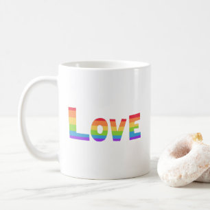 Caneca De Café Orgulho gay LGBT bandeira arco-íris Love is Love L