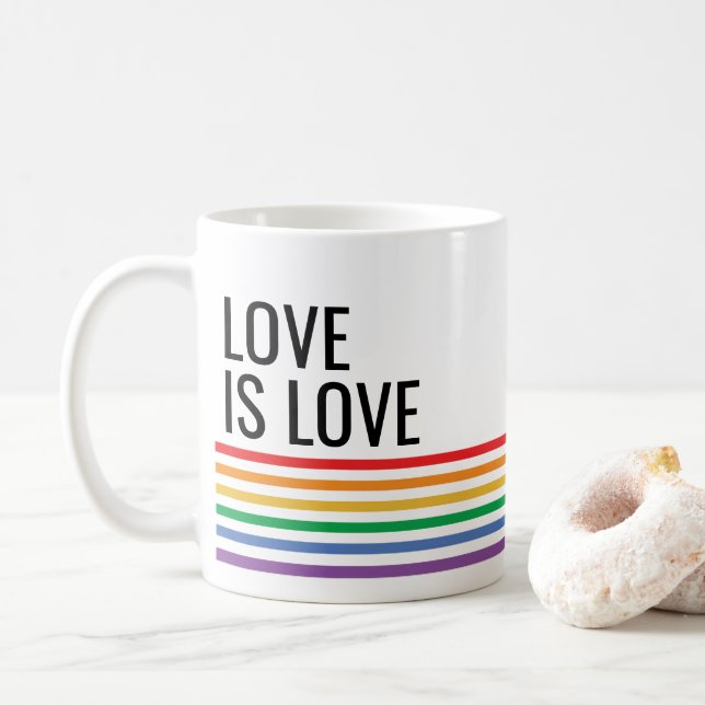 Caneca De Café Orgulho gay Personalizado de Stribow LGBT (Com Donut)