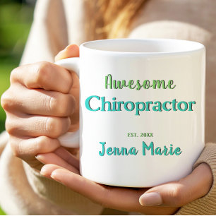 Caneca De Café Orgulho Incrível Chiropractor Teal Green Design