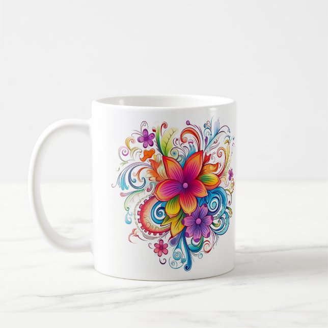 Caneca De Café Orgulho Inspirou Floral Mug (Esquerda)