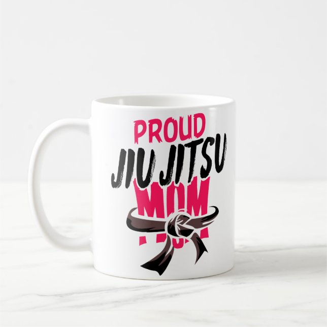 Caneca De Café Orgulho Jiu Jitsu Mãe BJJ Artes Marciais (Esquerda)