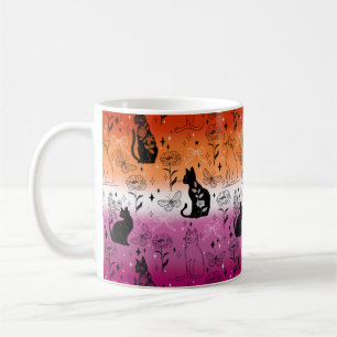 Caneca De Café Orgulho Lésbico Gato Preto - Mística e Feiticeira