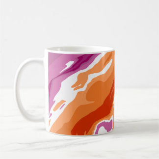 Caneca De Café Orgulho Lésbico Ousado Tinta Derramada Abstrata