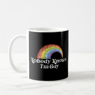 Caneca De Café Orgulho LGBT Arco-Íris Ninguém sabe que eu sou Gay