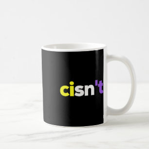 Caneca De Café Orgulho Lgbtq Não Binário Cisnt, Enby Presente _ N