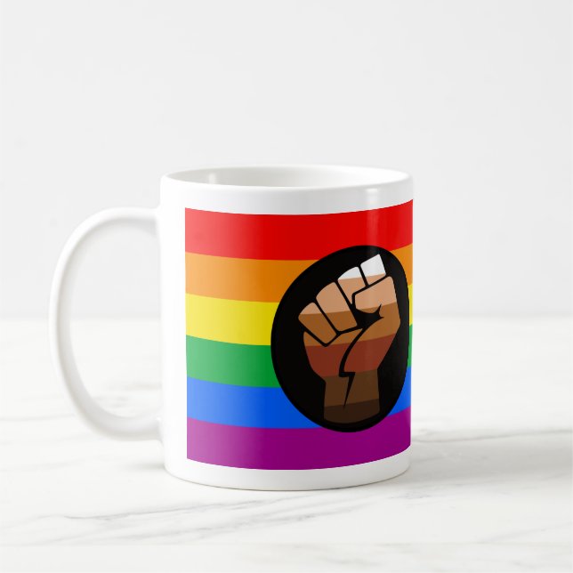Caneca De Café ORGULHO LGBTQ (Orgulho de Punição POC) (Esquerda)