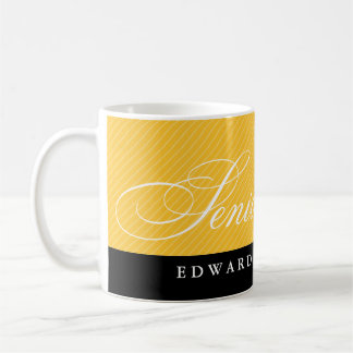 Caneca De Café Orgulho mais velho negros listras amarelas classe