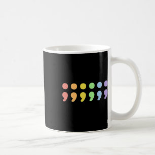 Caneca De Café Orgulho Mental Semicolon Lgbtqia+ Lgbt Pastel