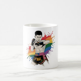 Caneca De Café Orgulho Muay Thai | LGBTQ Rainbow Fighter Mug