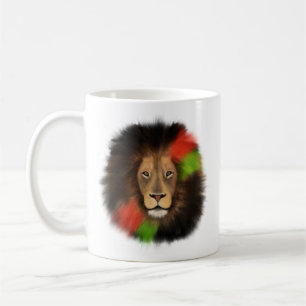 Caneca De Café orgulho negro leão vermelho verde unidade selva ga