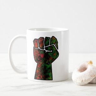 Caneca De Café orgulho negro punho vermelho verde bandeira pan-af