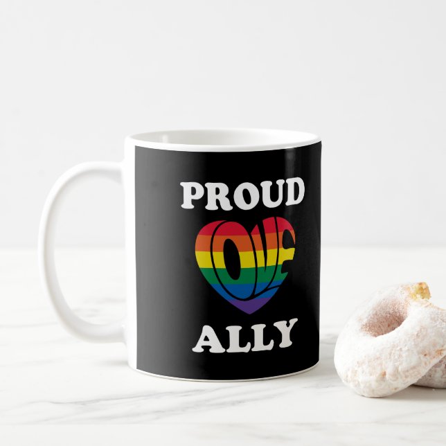 Caneca De Café Orgulho Orgulho de Ally LGBTQ (Com Donut)