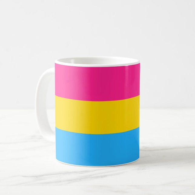 Caneca De Café Orgulho Pansexual (Bandeira Pan) (Frente Esquerda)
