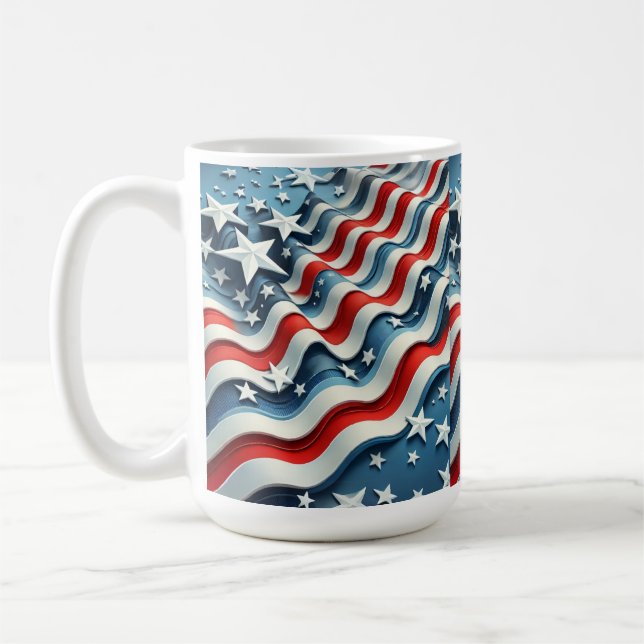 Caneca De Café Orgulho Patriótico Americano do Bandeira Americano (Esquerda)