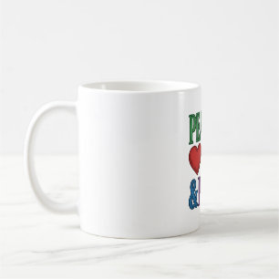 Caneca De Café Orgulho Paz Amor Desenho Vetorial de Gravação Vint