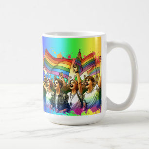 Caneca De Café Orgulho Pessoas e Bandeiras LGBTQIA+