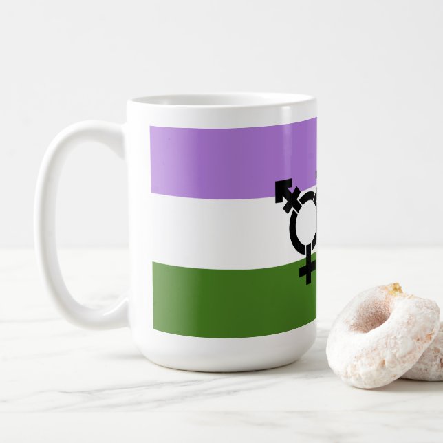 Caneca De Café Orgulho Queer - Gênero Queer (Com Donut)