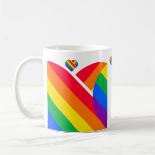 Caneca De Café Orgulho Rainbow Heart