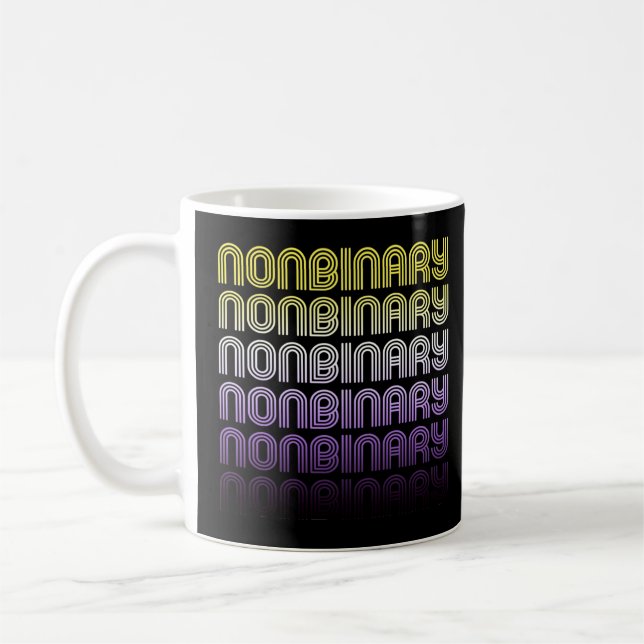 Caneca De Café Orgulho Retro Não Binário (Esquerda)