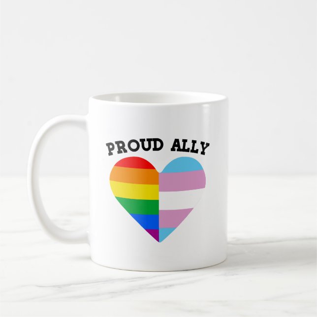 Caneca De Café Orgulhosa LGBTQ Ally (Esquerda)