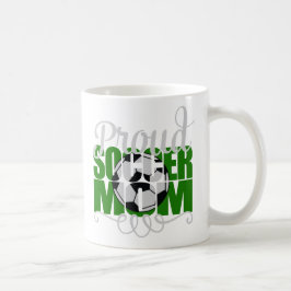 Caneca De Café Orgulhosa Mãe de Futebol em Verde