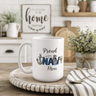 Caneca De Café Orgulhosa mãe de marinheiro dia das mães