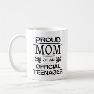 Caneca De Café Orgulhosa Mãe De Um Adolescente Oficial Feliz Aniv