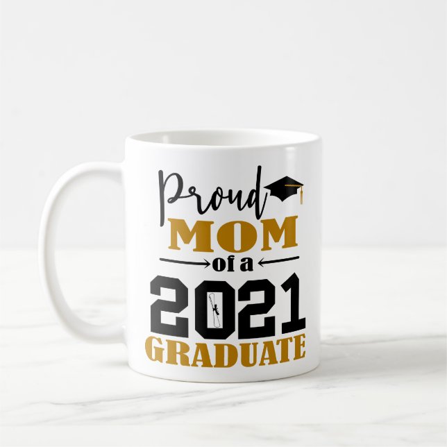 Caneca De Café Orgulhosa Mãe de um Formando de 2021 (Esquerda)