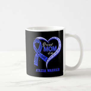 Caneca De Café Orgulhosa Mãe De Um Guerreiro Ataxia, Ribbon Heart
