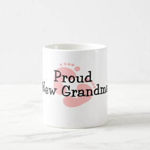 Caneca De Café Orgulhosa Nova Avó Bebê Menina Pegadas