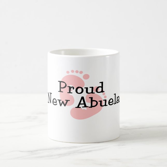 Caneca De Café Orgulhosa Nova Menina Bebê Abuela Pegadas (Centro)