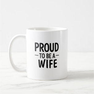 Caneca De Café Orgulhosa por Ser uma Esposa Tipografia Minimalist