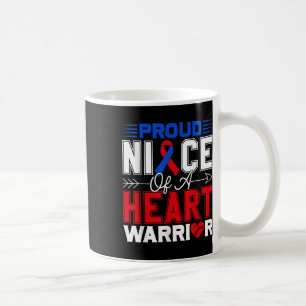 Caneca De Café Orgulhosa sobrinha de um guerreiro cardíaco, mês d