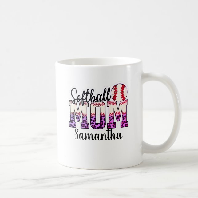 Caneca De Café Orgulhosa Softball Mãe Life (Direita)