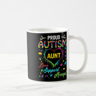 Caneca De Café Orgulhosa tia Autism Suporte a Awarene