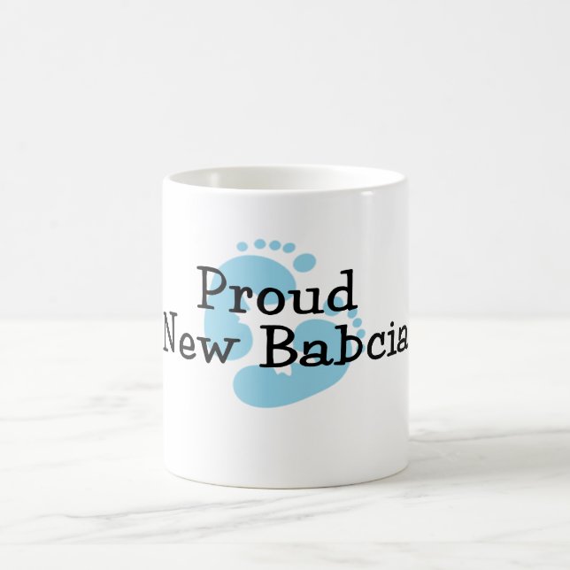 Caneca De Café Orgulhosas Pegadas do Novo Bebê Babcia Menino (Centro)