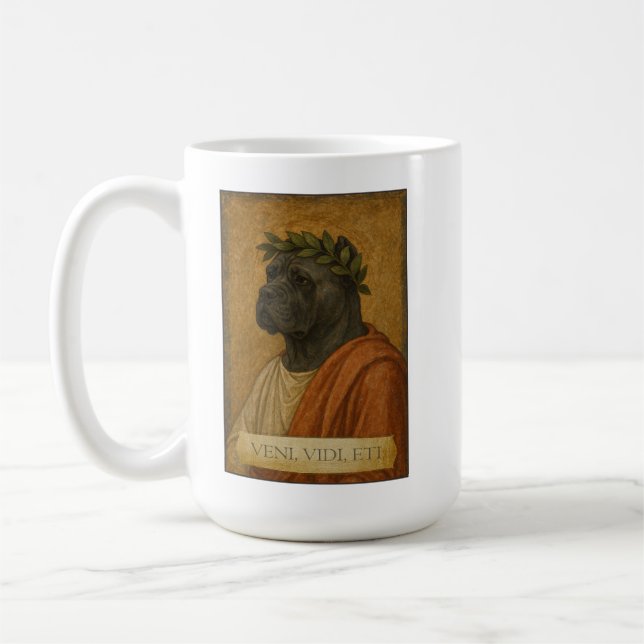 Caneca De Café Orgulhoso Cane Corso "Veni, Vidi, Eti" (Esquerda)