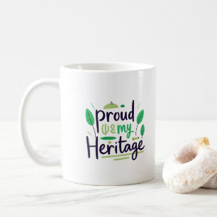 Caneca De Café Orgulhoso Da Minha Herança Folha Tribal Verde