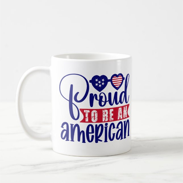 Caneca De Café Orgulhoso de ser americano (Esquerda)