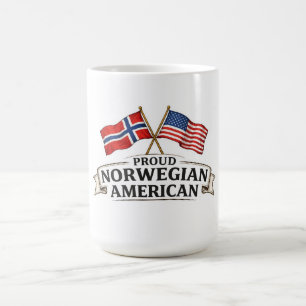Caneca de Café Orgulhoso Norueguês Americano