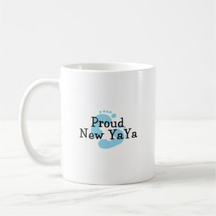 Caneca De Café Orgulhoso Novo Bebê Menino Pegadas Yaya