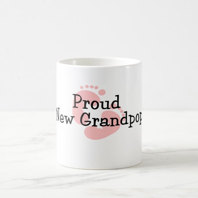 Caneca De Café Orgulhoso Novo Pé de Bebê Menina Avô (Centro)